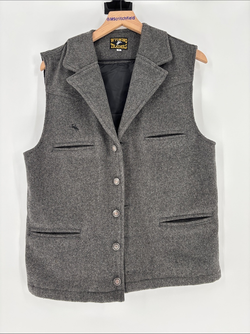 Wyoming Traders Mens Wool Vest medium gray